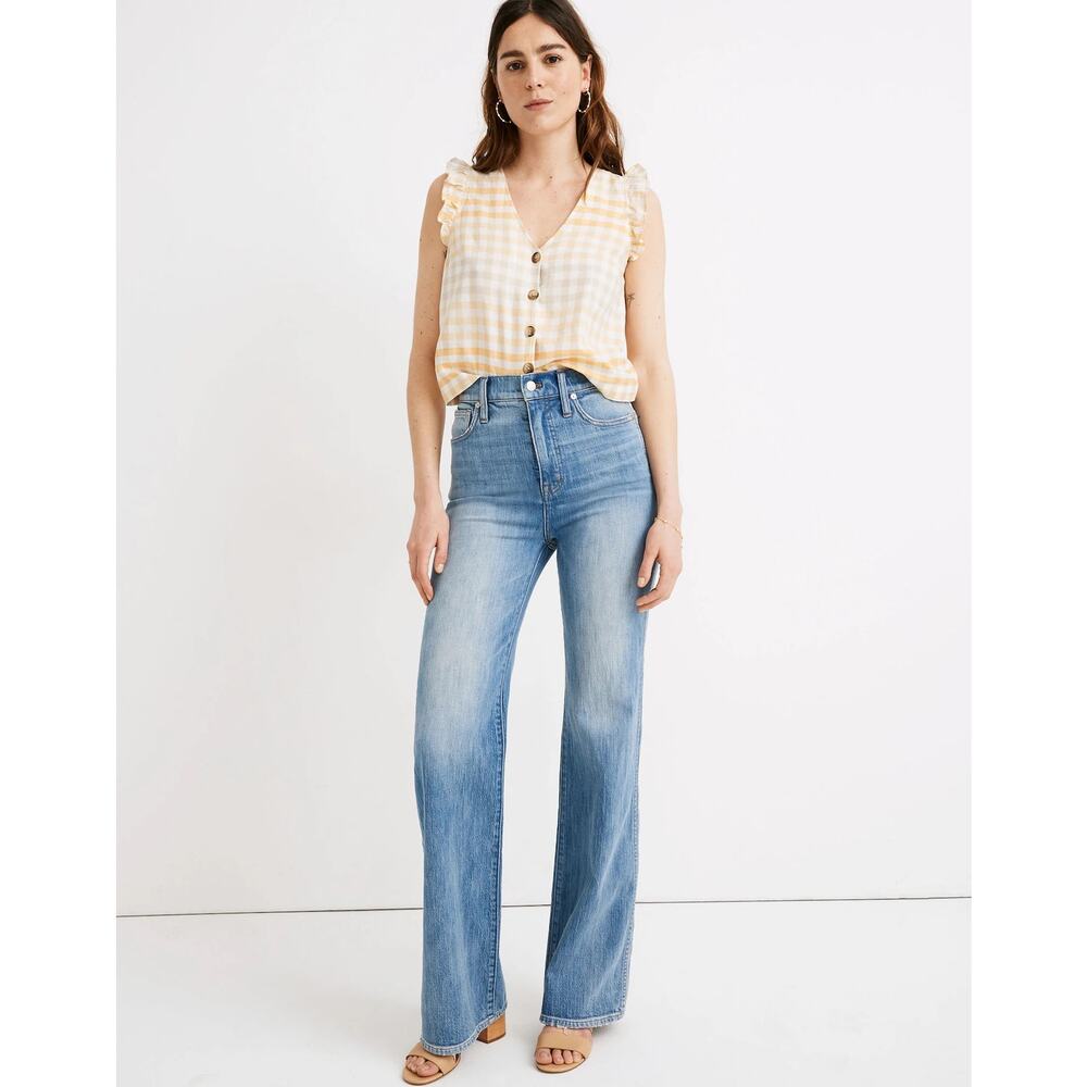Madewell 11" High Rise Flare Jeans Arbordale Wash 24‎ Medium Blue Denim
